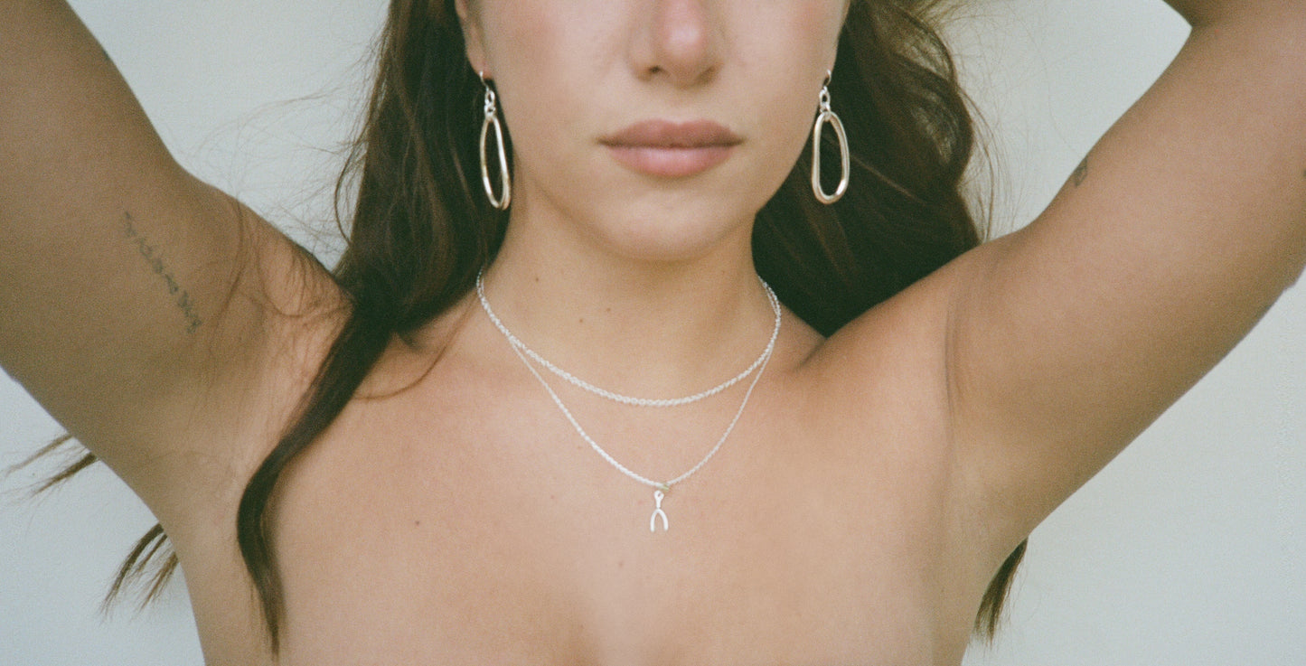 Wishbone double layered necklace